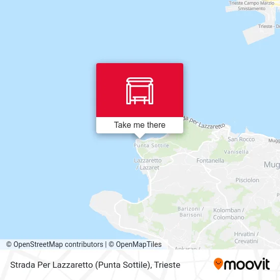 Road to Lazzaretto (Punta Sottile) map