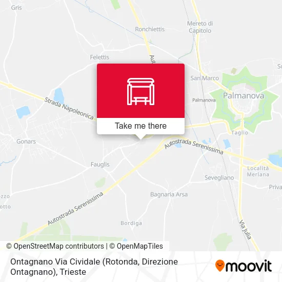 Ontagnano Via Cividale (Rotonda, Direzione Ontagnano) map