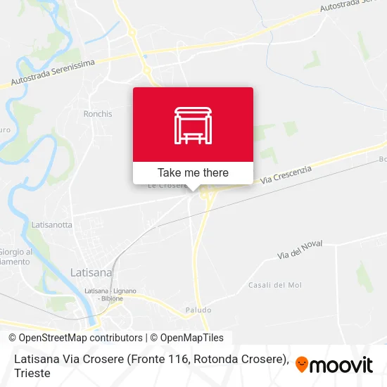 Latisana Via Crosere (Fronte 116, Rotonda Crosere) map