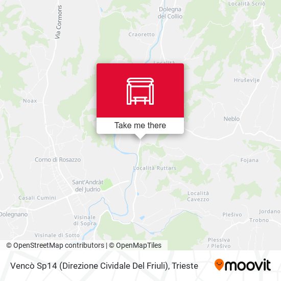 Vencò Sp14 (Direzione Cividale Del Friuli) map