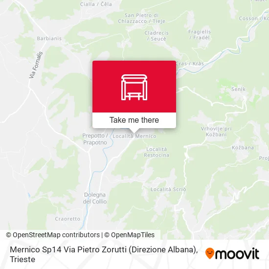 Mernico Sp14 Via Pietro Zorutti (Direzione Albana) map