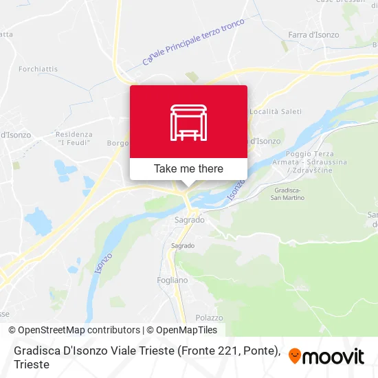 Gradisca D'Isonzo Viale Trieste (Fronte 221, Ponte) map