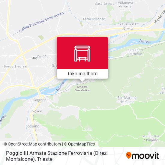 Poggio III Armata Stazione Ferroviaria (Direz. Monfalcone) map