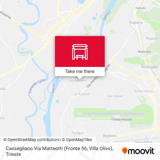 Cassegliano Via Matteotti (Fronte 56, Villa Olivo) map