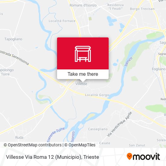 Villesse Via Roma 12 (Municipio) map