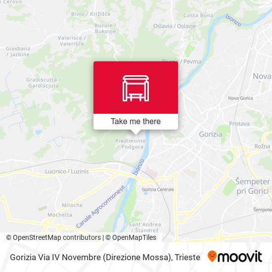 Gorizia Via IV Novembre (Direzione Mossa) map