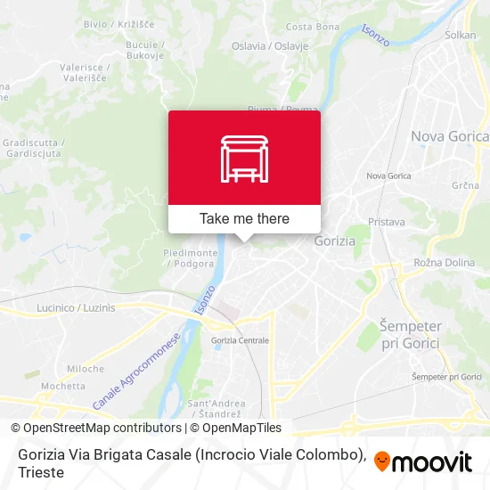 Gorizia Via Brigata Casale (Incrocio Viale Colombo) map