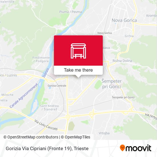 Gorizia Via Cipriani (Fronte 19) map