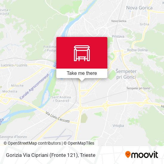 Gorizia Via Cipriani (Fronte 121) map