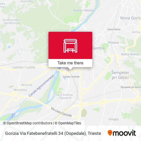 Gorizia Via Fatebenefratelli 34 (Ospedale) map