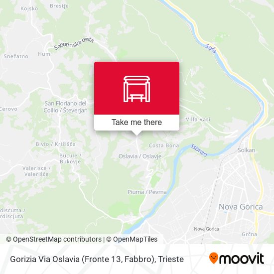 Gorizia Via Oslavia (Fronte 13, Fabbro) map