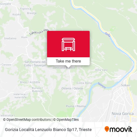 Gorizia Località Lenzuolo Bianco Sp17 map