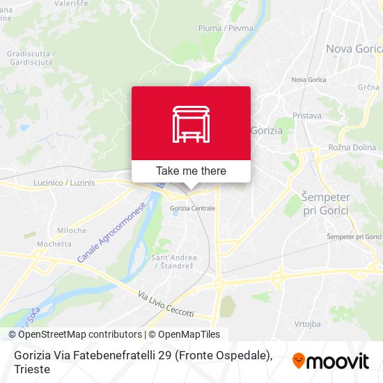 Gorizia Via Fatebenefratelli 29 (Fronte Ospedale) map