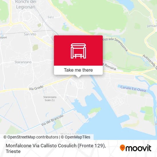 Monfalcone Via Callisto Cosulich (Fronte 129) map