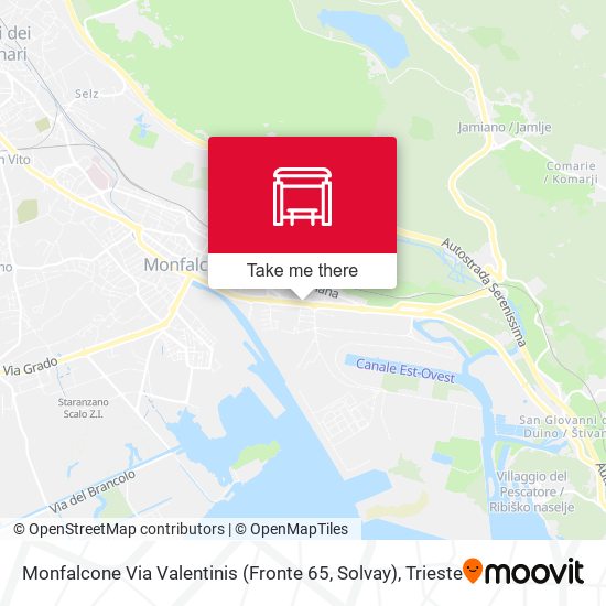 Monfalcone Via Valentinis (Fronte 65, Solvay) map