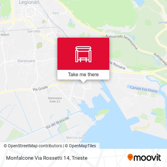 Monfalcone Via Rossetti 14 map