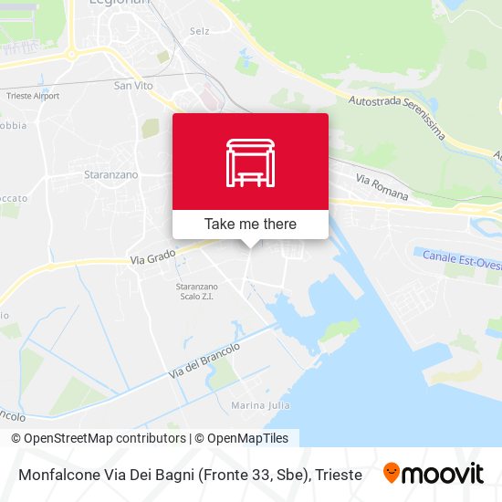 Monfalcone Via Dei Bagni (Fronte 33, Sbe) map