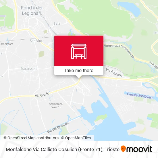 Monfalcone Via Callisto Cosulich (Fronte 71) map