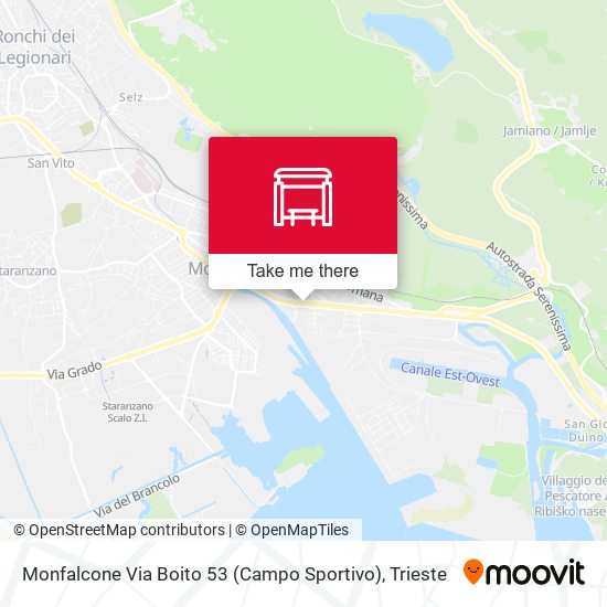 Monfalcone Via Boito 53 (Campo Sportivo) map