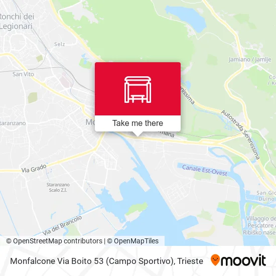 Monfalcone Via Boito 53 (Campo Sportivo) map