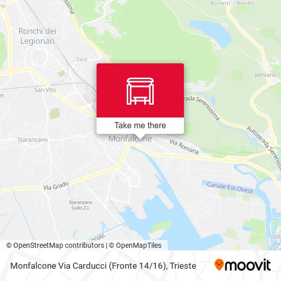 Monfalcone Via Carducci (Fronte 14 / 16) map
