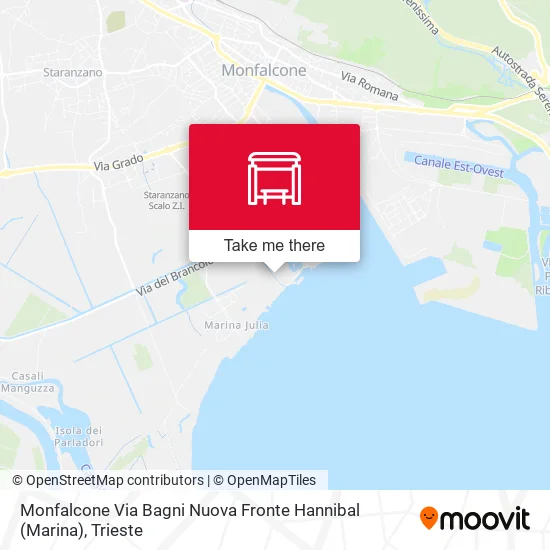 Monfalcone Via Bagni Nuova Fronte Hannibal (Marina) map