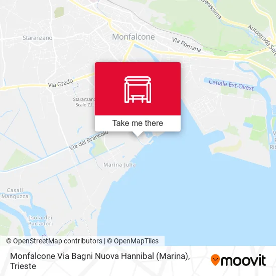 Monfalcone Via Bagni Nuova Hannibal (Marina) map