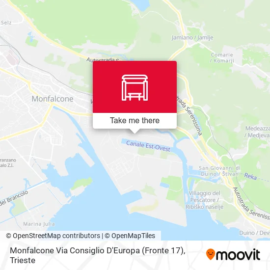Monfalcone Via Consiglio D'Europa (Fronte 17) map