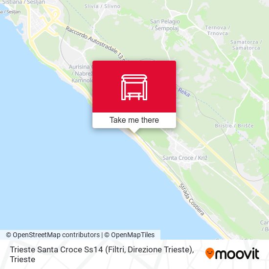 Trieste Santa Croce Ss14 (Filtri, Direzione Trieste) map
