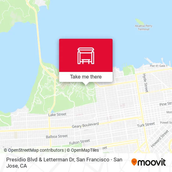 Presidio Blvd & Letterman Dr map