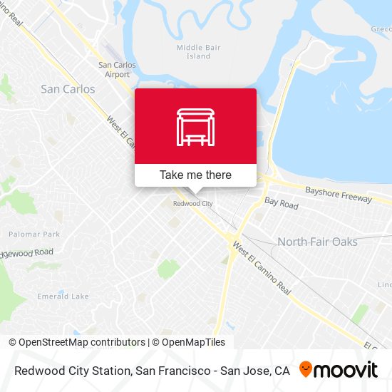 Redwood City Station map