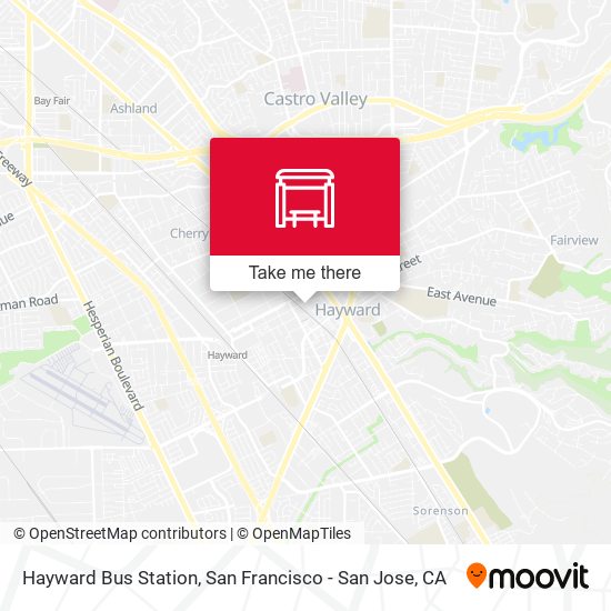 Mapa de Hayward Bus Station