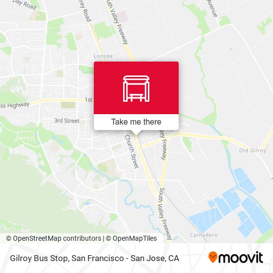 Mapa de Gilroy Bus Stop