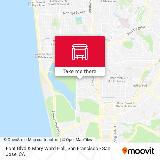 Font Blvd & Mary Ward Hall map