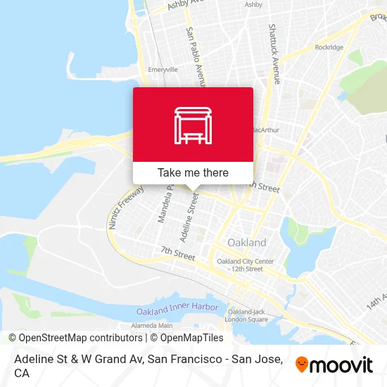 Adeline St & W Grand Av map