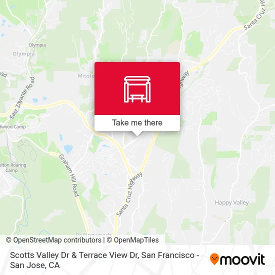 Scotts Valley Dr & Terrace View Dr map