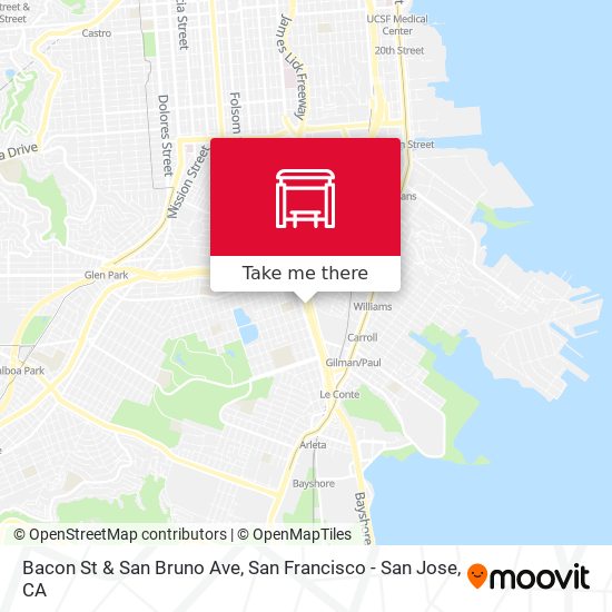Bacon St & San Bruno Ave map