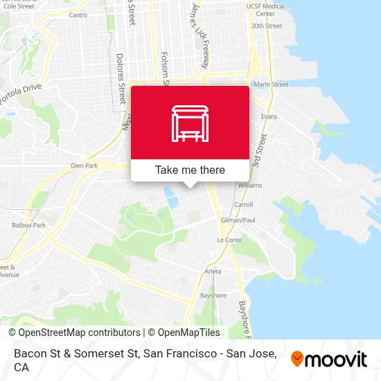 Bacon St & Somerset St map