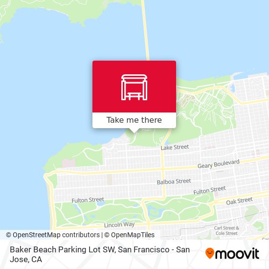 Mapa de Baker Beach Parking Lot SW