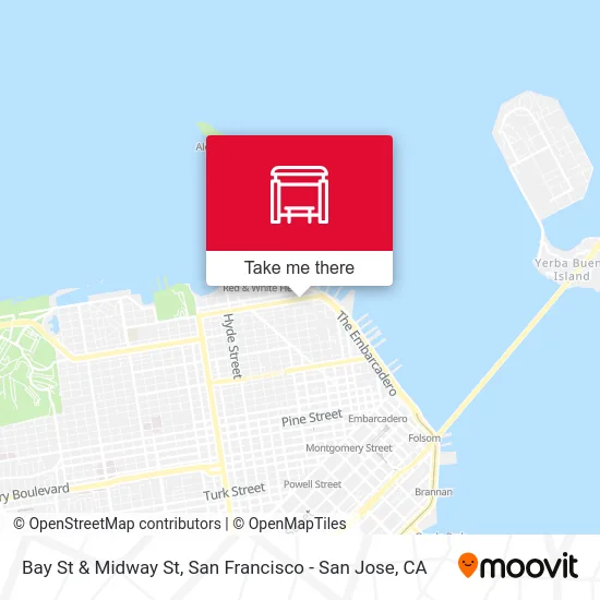 Bay St & Midway St map