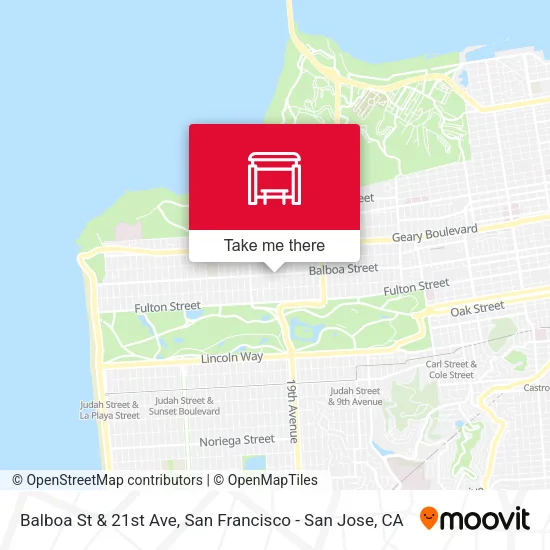 Balboa St & 21st Ave map