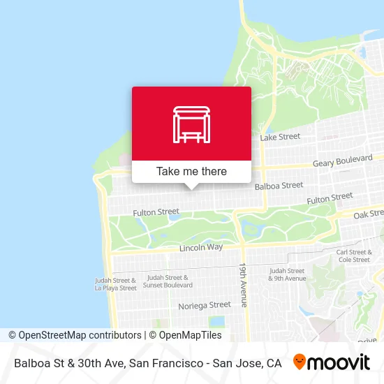 Balboa St & 30th Ave map