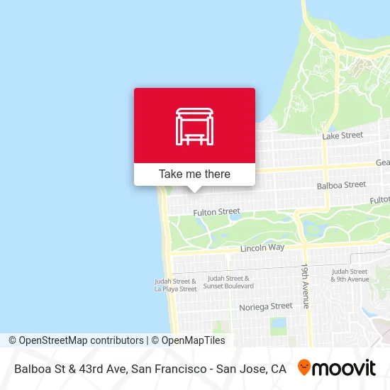 Balboa St & 43rd Ave map