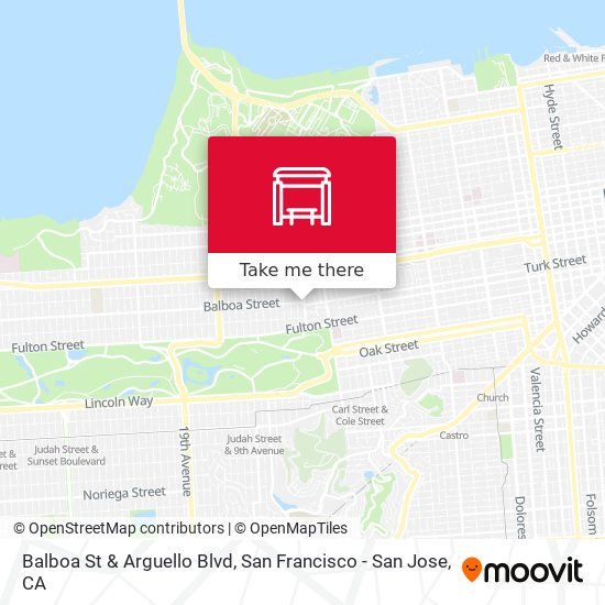 Balboa St & Arguello Blvd map