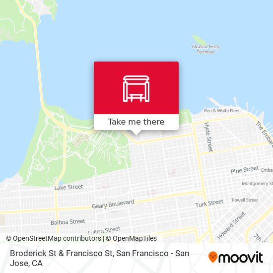Broderick St & Francisco St map