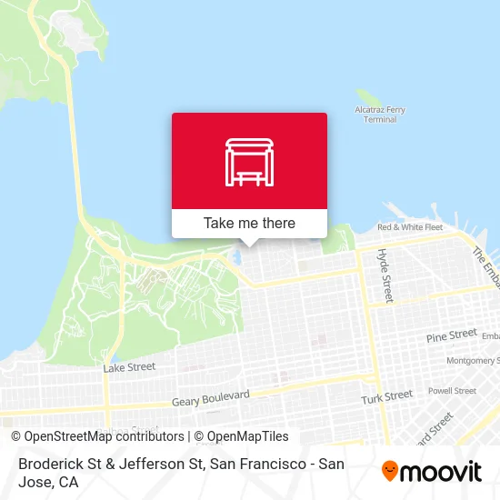 Broderick St & Jefferson St map
