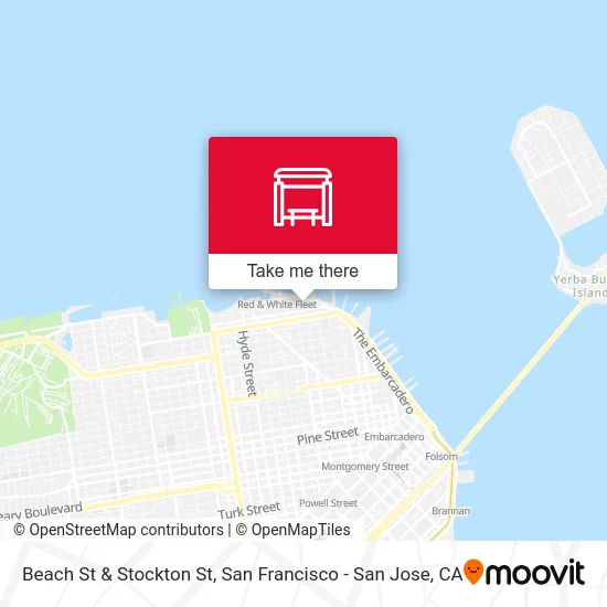 Beach St & Stockton St map