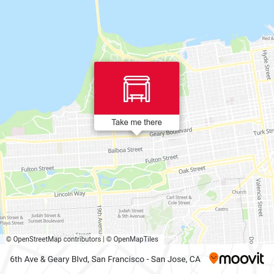 6th Ave & Geary Blvd map