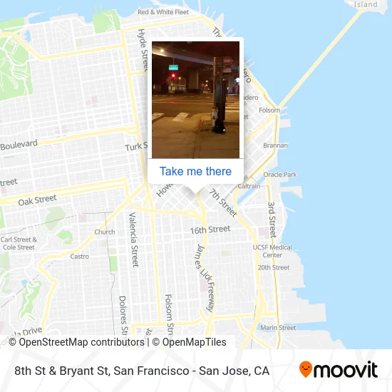 8th St & Bryant St map