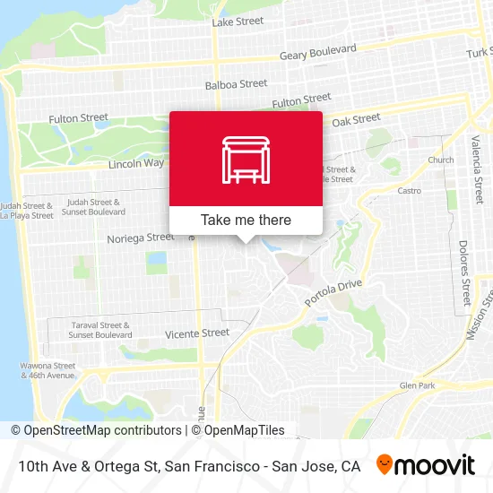 10th Ave & Ortega St map